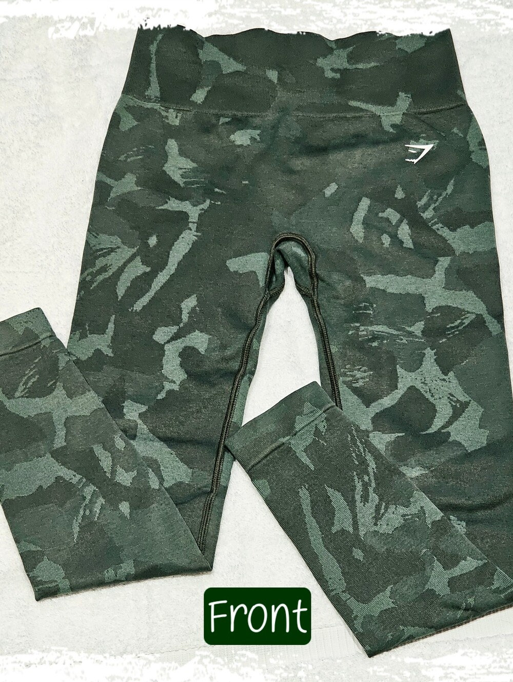Gymshark Adapt Seamless Camo Leggings - Dark Green/Olive - Size Small EUC